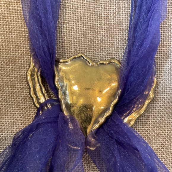 Vintage Polished Brass Buckle Style Scarf Slide - Picture 2 of 4